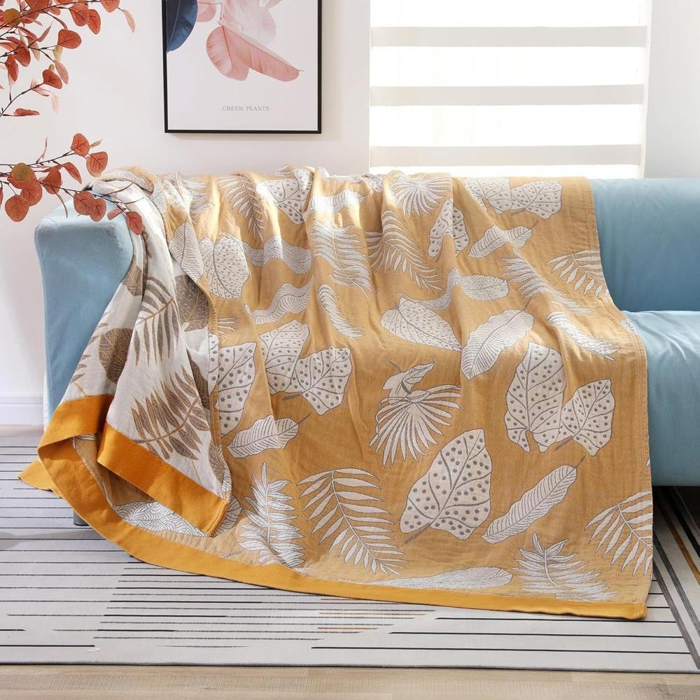 Couverture d'été douce à feuilles pour chaleur confortable et légèreté