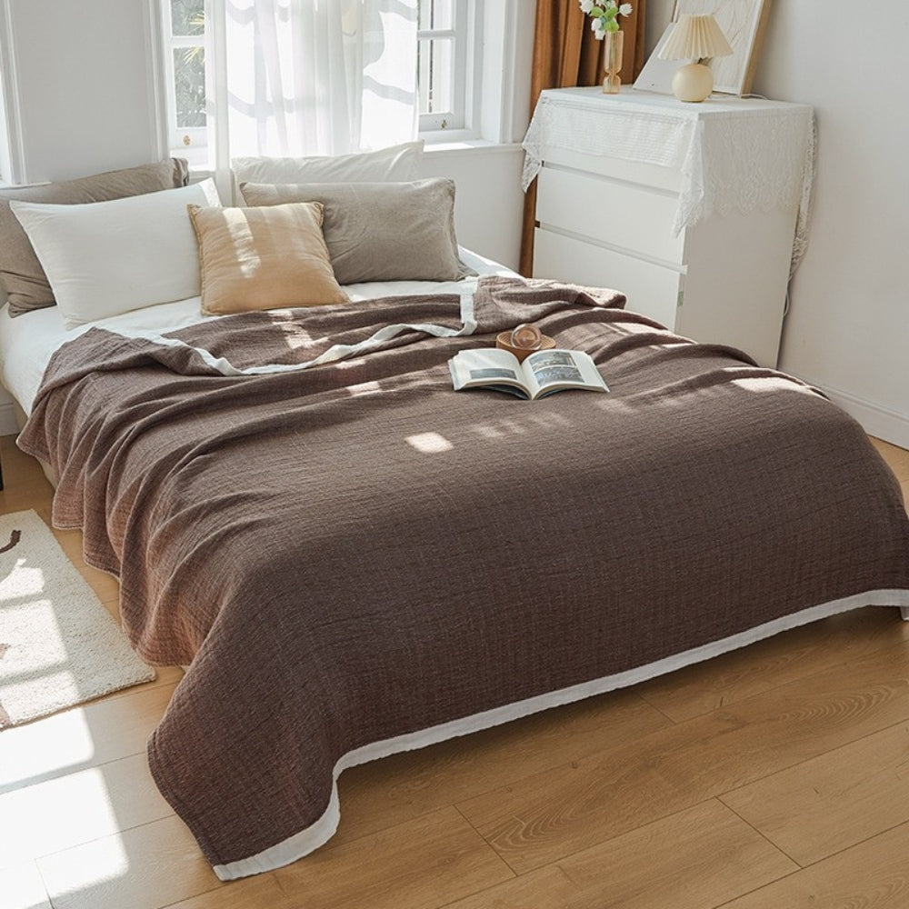 Plaid bébé en mousseline de coton multi-couches doux pour nursery et poussettes