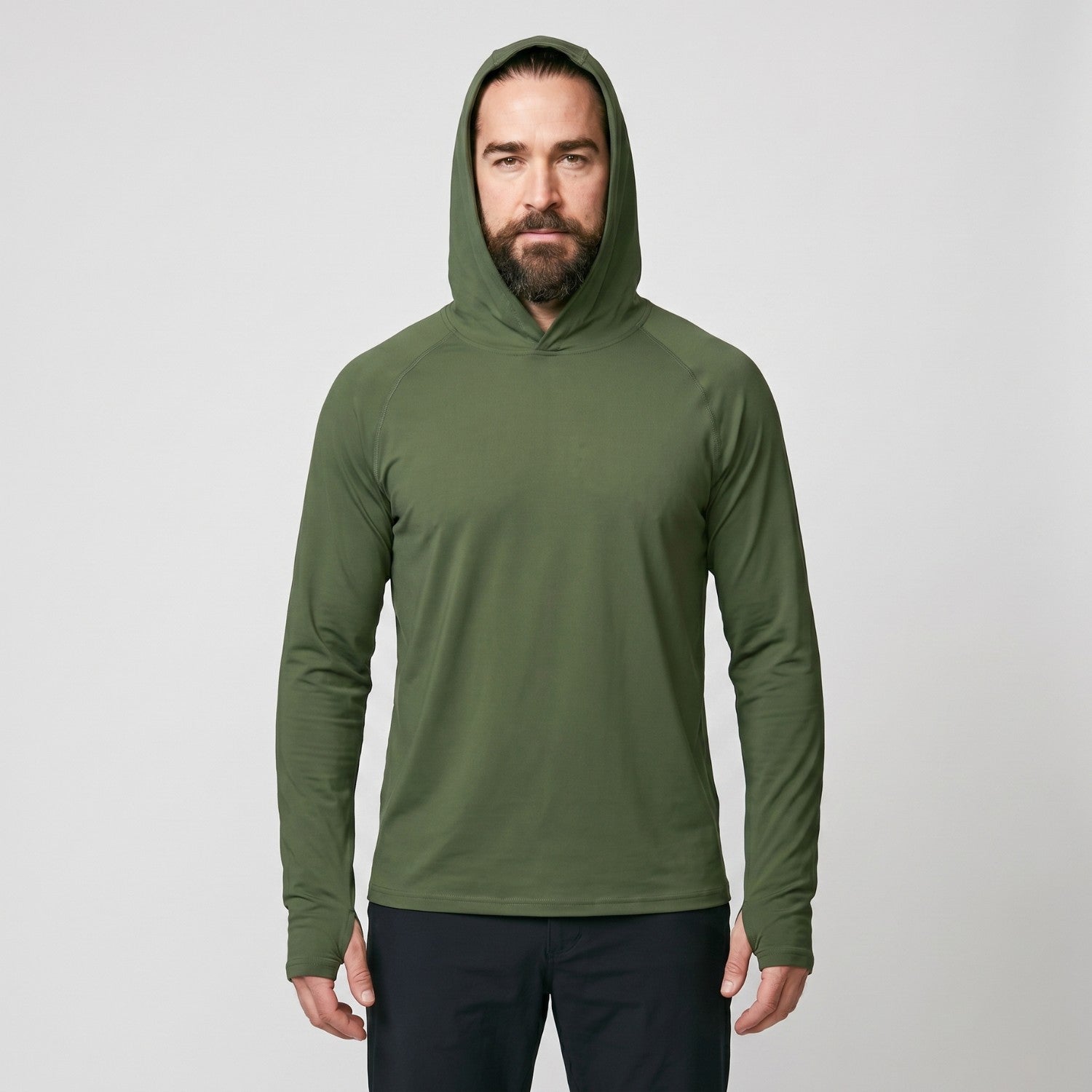 Men’s UPF 50+ Sun Hoodie – Quick-Dry Hiking & Fishing Top with Thumb Loops