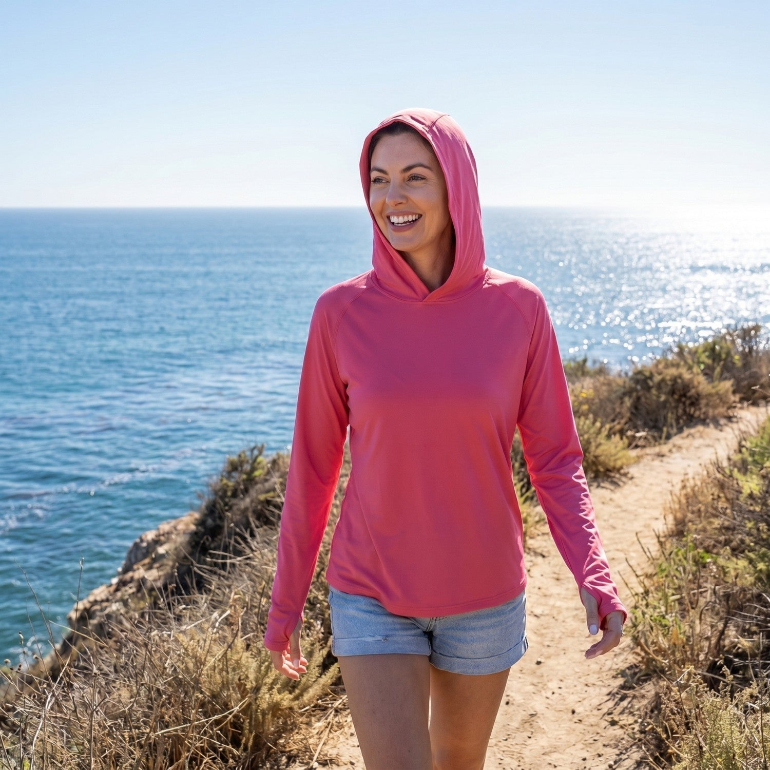 Women’s UPF 50+ Sun Hoodie – Lightweight UV Protection Outdoor Top