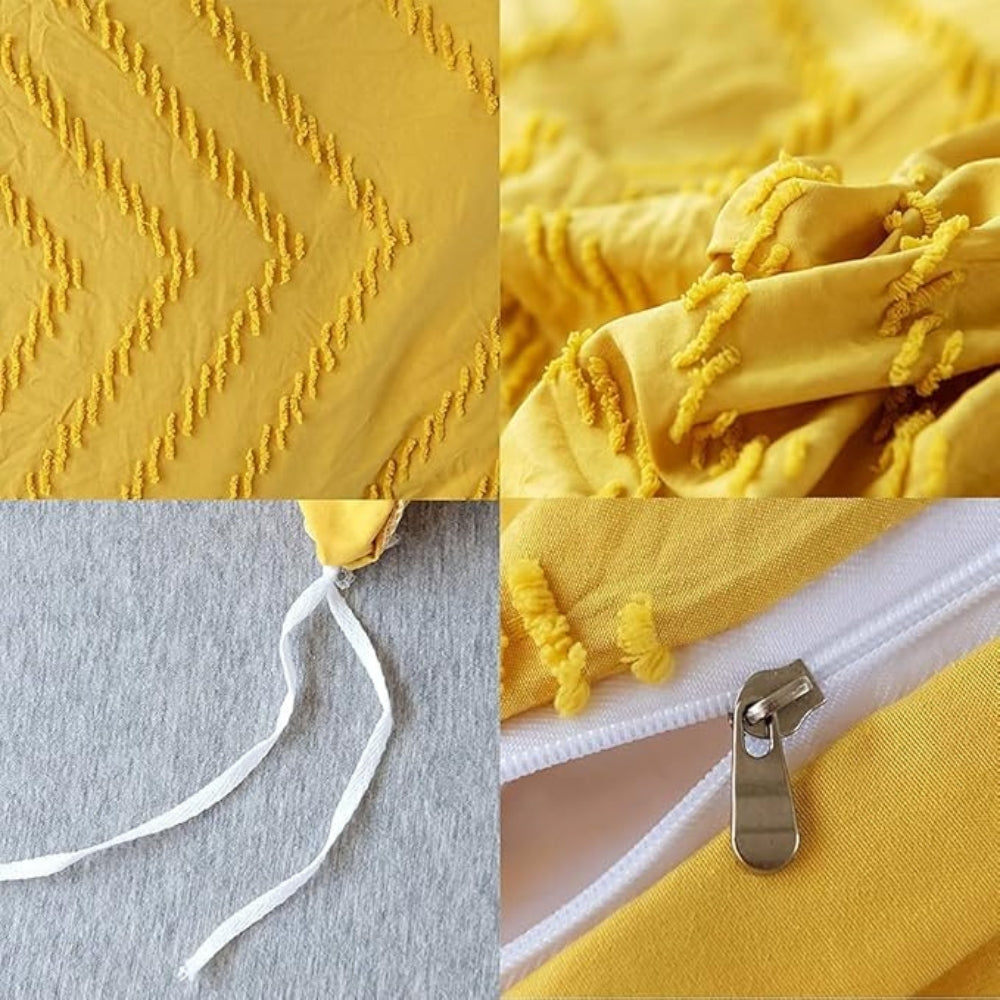 Ensemble de housse de couette en peluche à motif chevron - Ensemble de literie 3 pièces