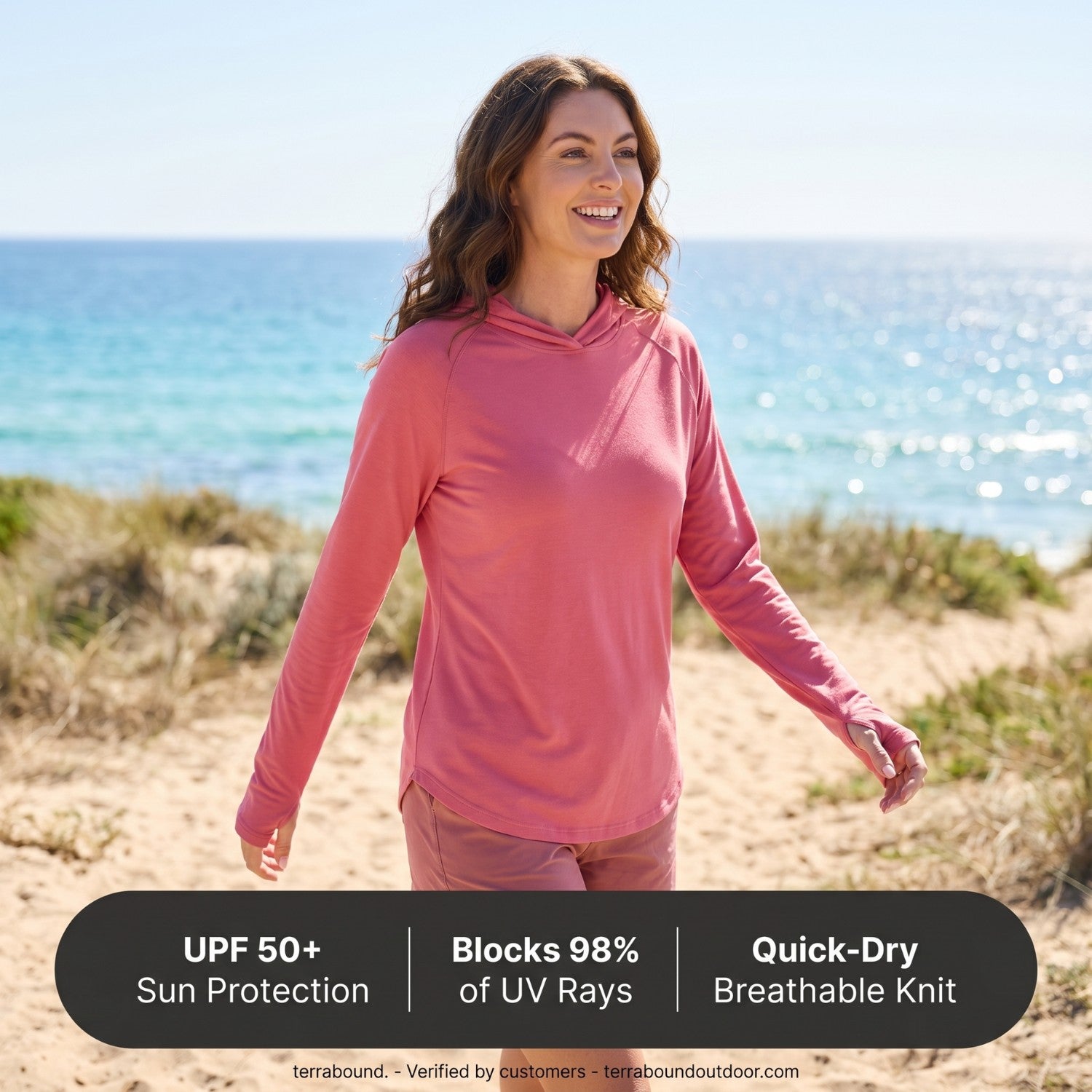 Women’s UPF 50+ Sun Hoodie – Lightweight UV Protection Outdoor Top