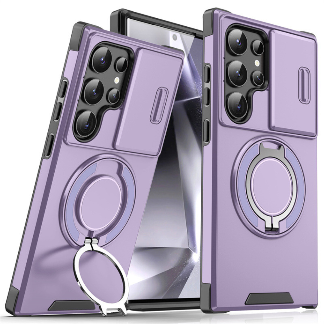 Magnetisch beschermhoesje voor telefoon - camerabescherming en ringstandaard