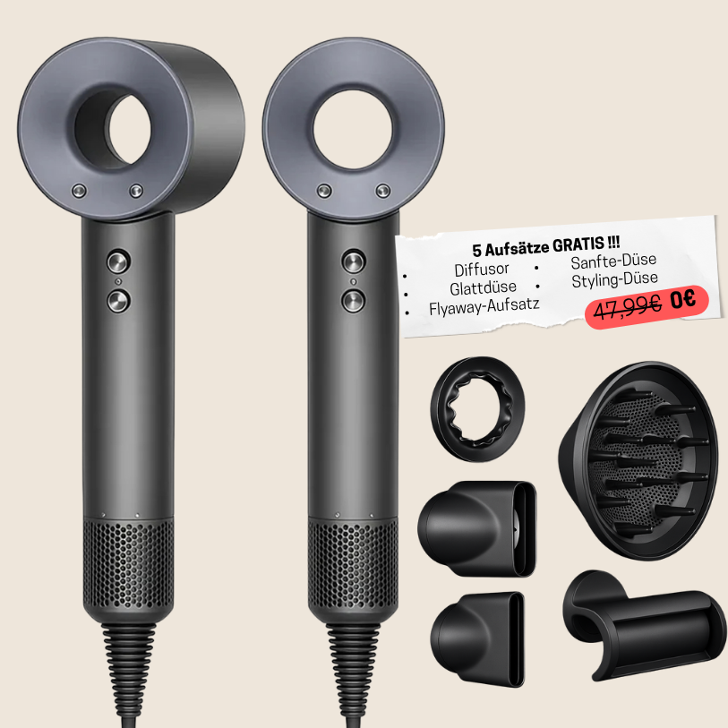 Kit 5-en-1 de sèche-cheveux et outil de coiffage – embouts pour sécher, lisser et donner du volume