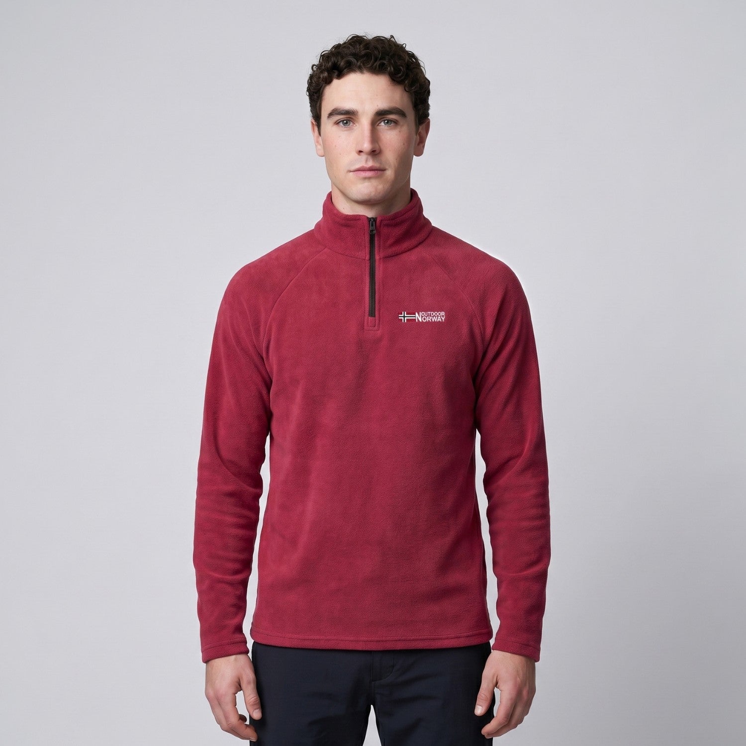 Men’s Quarter-Zip Fleece Pullover – Lightweight Hiking & Camping Mid-Layer