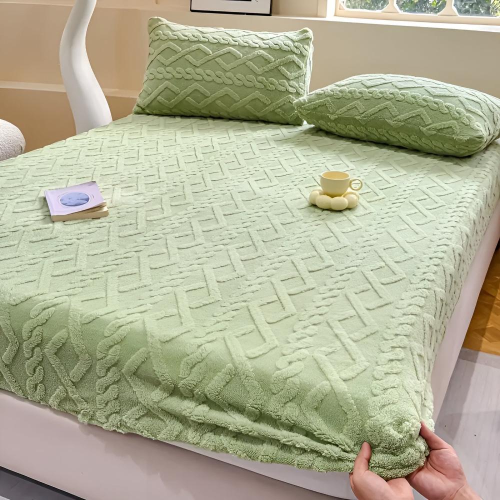Ensemble de draps en velours sherpa de luxe - Literie douce, douillette et chaude