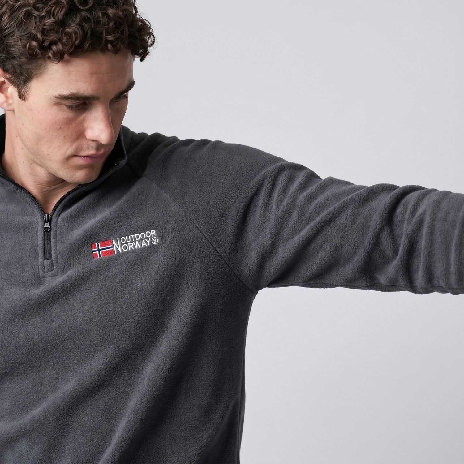 Men’s Quarter-Zip Fleece Pullover – Lightweight Hiking & Camping Mid-Layer
