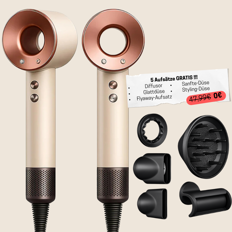 Kit 5-en-1 de sèche-cheveux et outil de coiffage – embouts pour sécher, lisser et donner du volume
