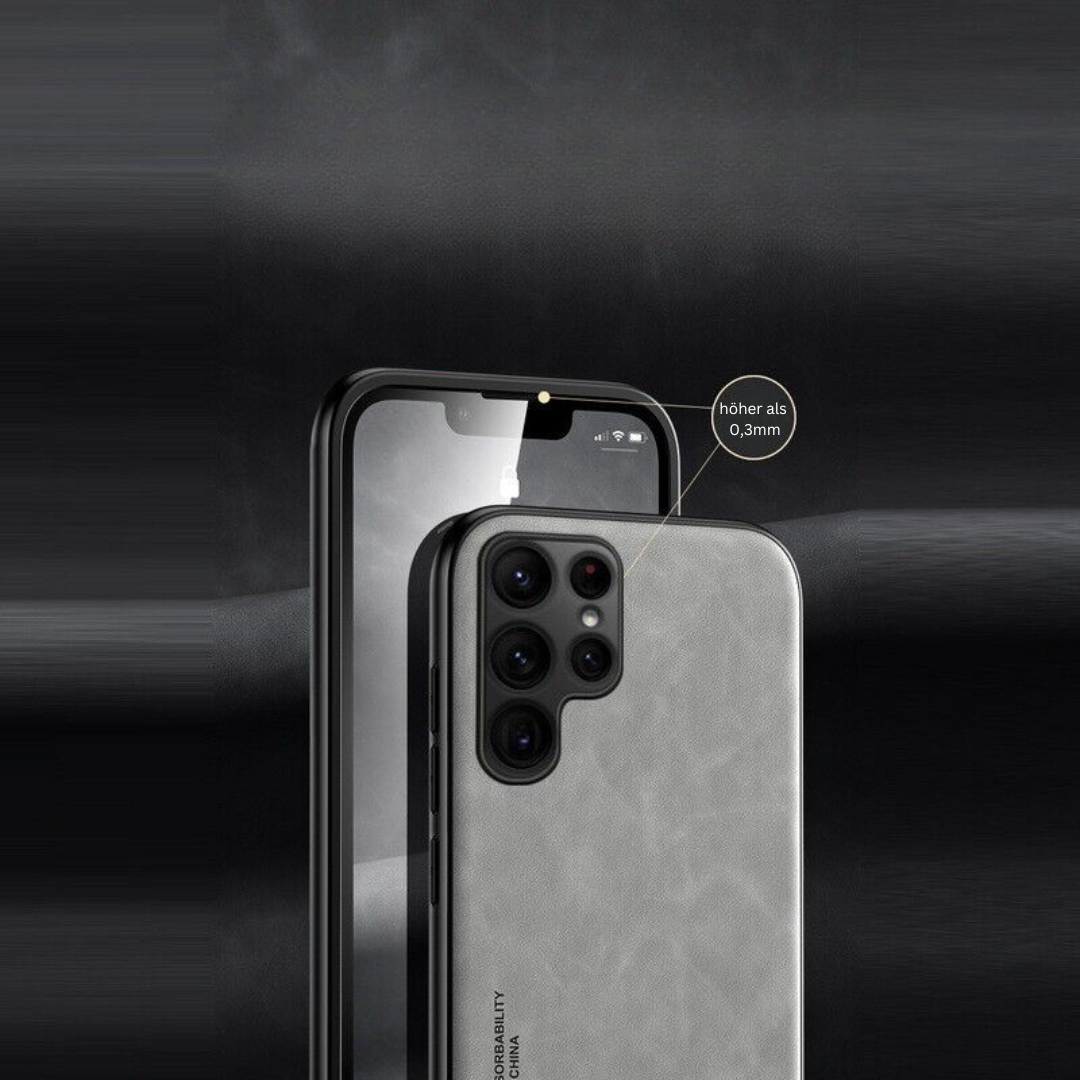Slim Magnetic Phone Case - Faux Leather Cover Featuring Camera Guard