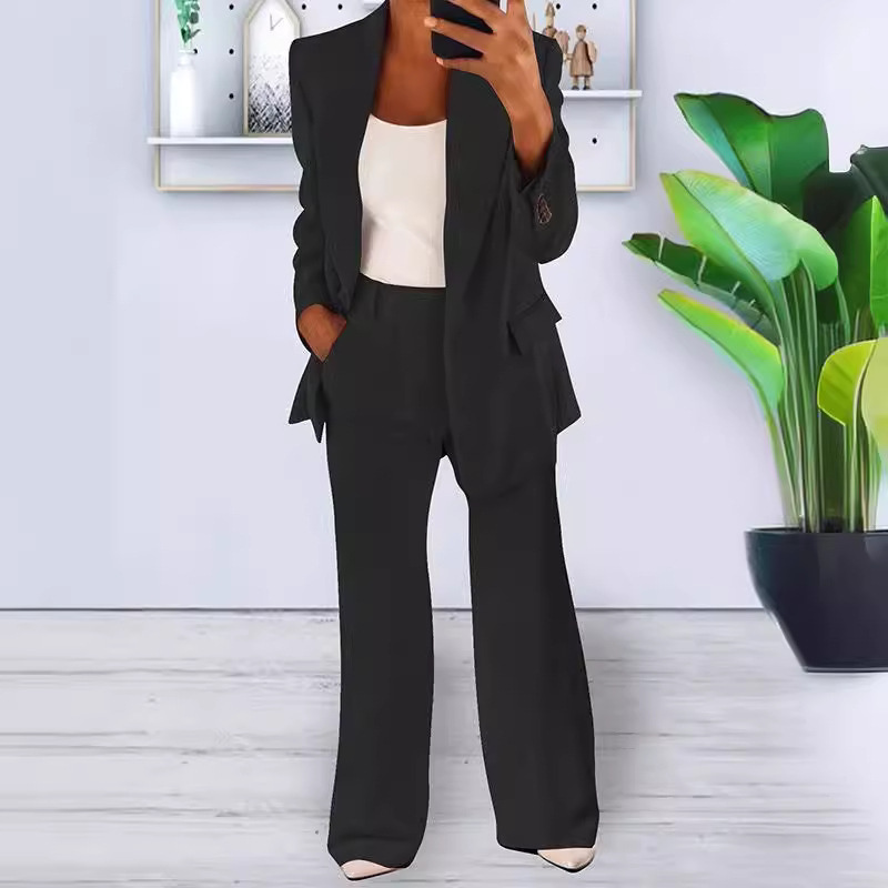 Ensemble tailleur pantalon blazer à un bouton