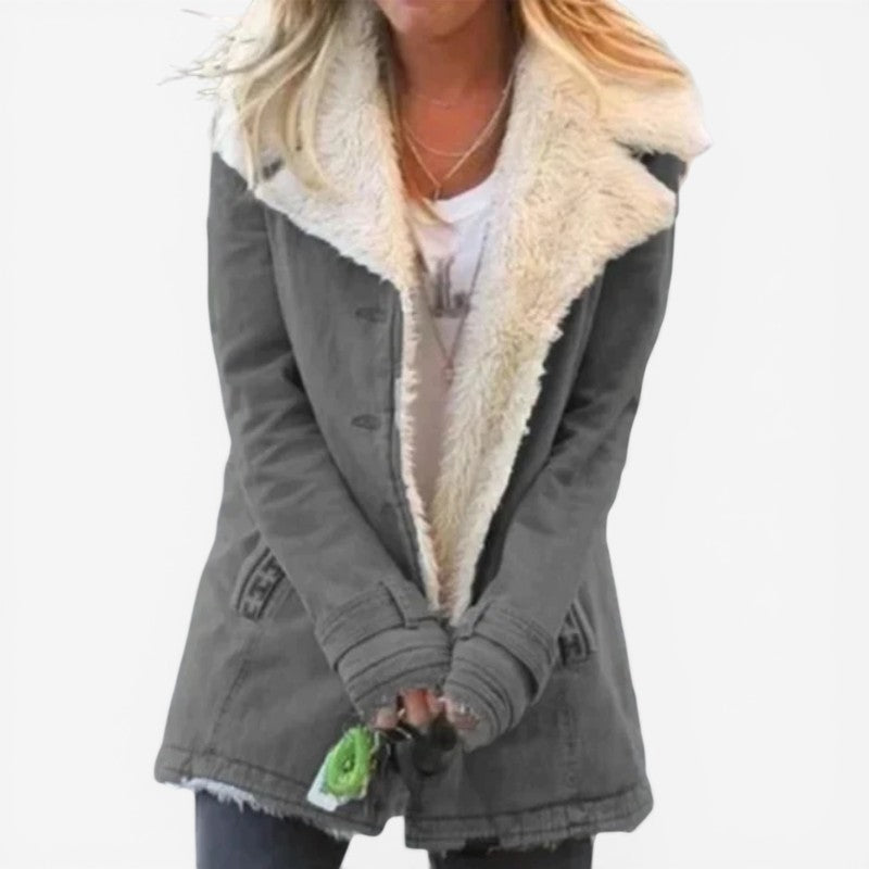 Manteau à manches longues avec col cranté
