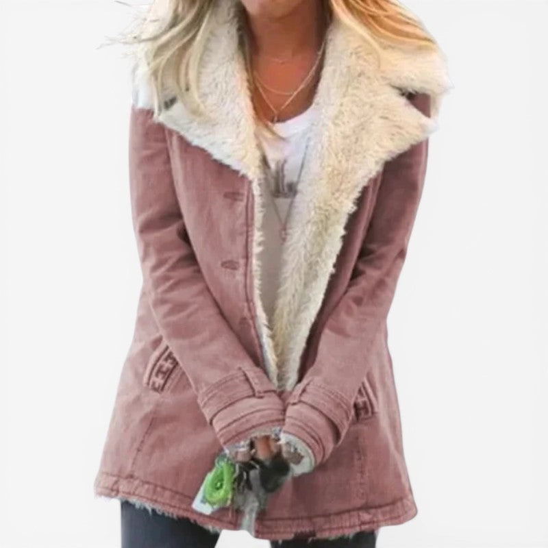 Manteau à manches longues avec col cranté