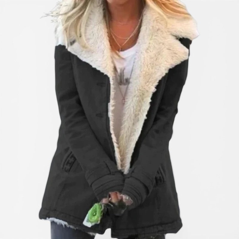 Manteau à manches longues avec col cranté