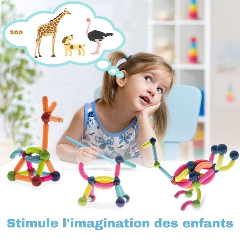 Magnetic Building Blocks for 2D and 3D Play, Ages 3+
