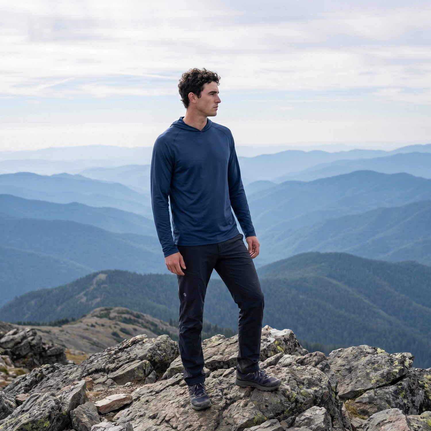 Men’s UPF 50+ Sun Hoodie – Quick-Dry Hiking & Fishing Top with Thumb Loops