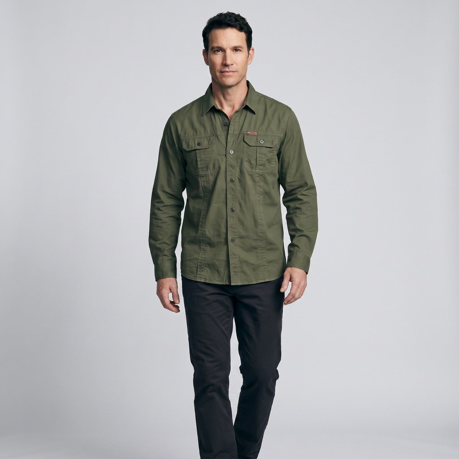 Men’s Lightweight Long-Sleeve Outdoor Shirt – Durable Cotton-Blend Top