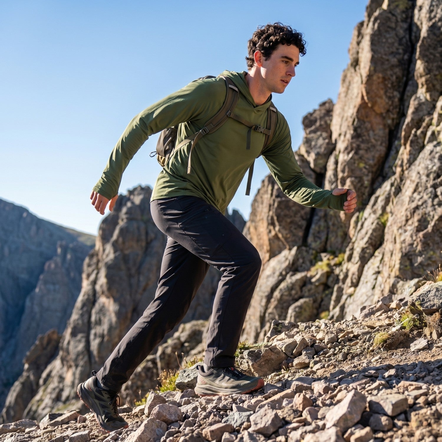 Men’s UPF 50+ Sun Hoodie – Quick-Dry Hiking & Fishing Top with Thumb Loops