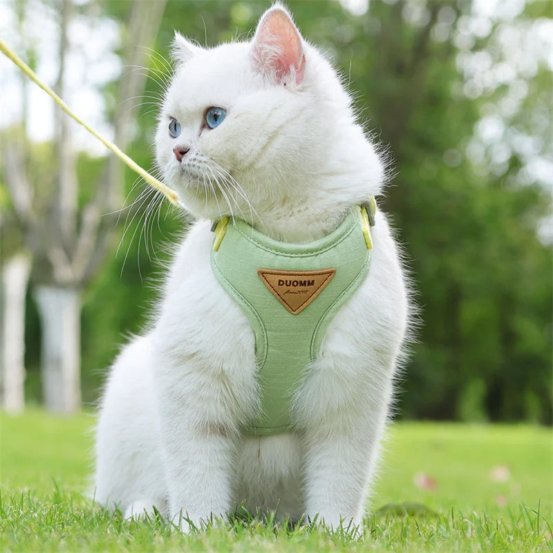 Weiches, atmungsaktives Katzengeschirr mit Leine