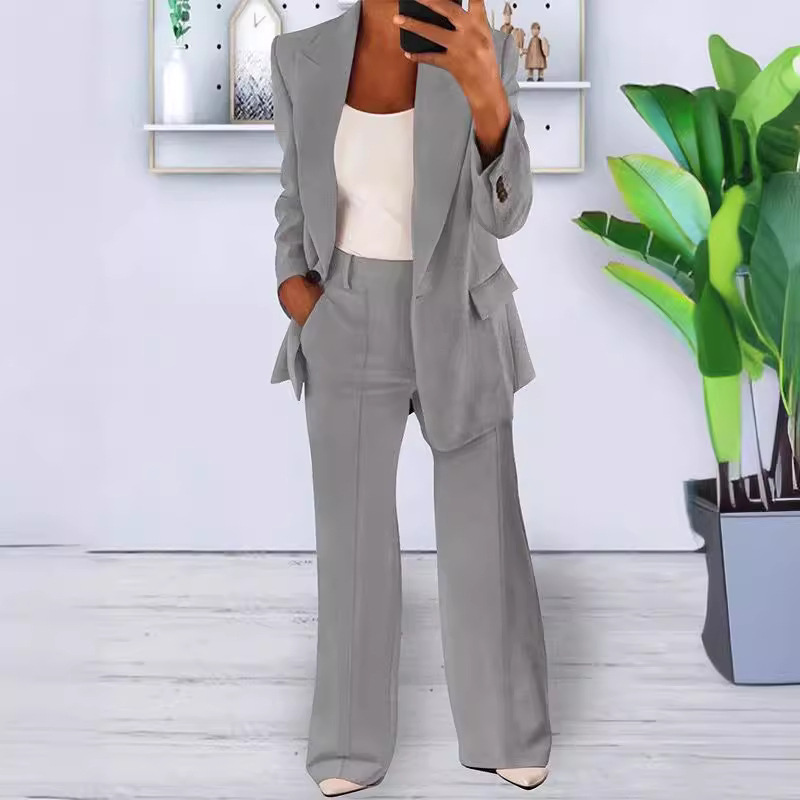 Ensemble tailleur pantalon blazer à un bouton