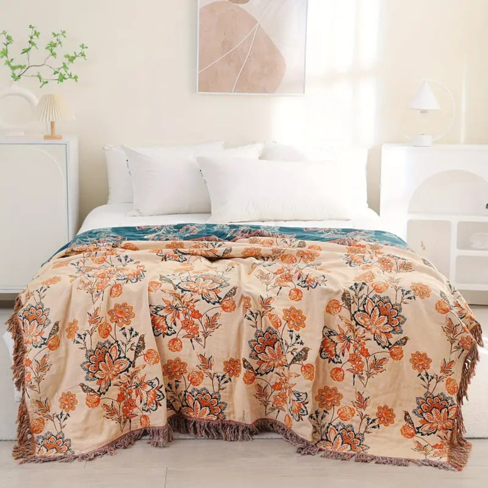 Plaid bohème rustique confortable pour décoration intérieure et chaleur
