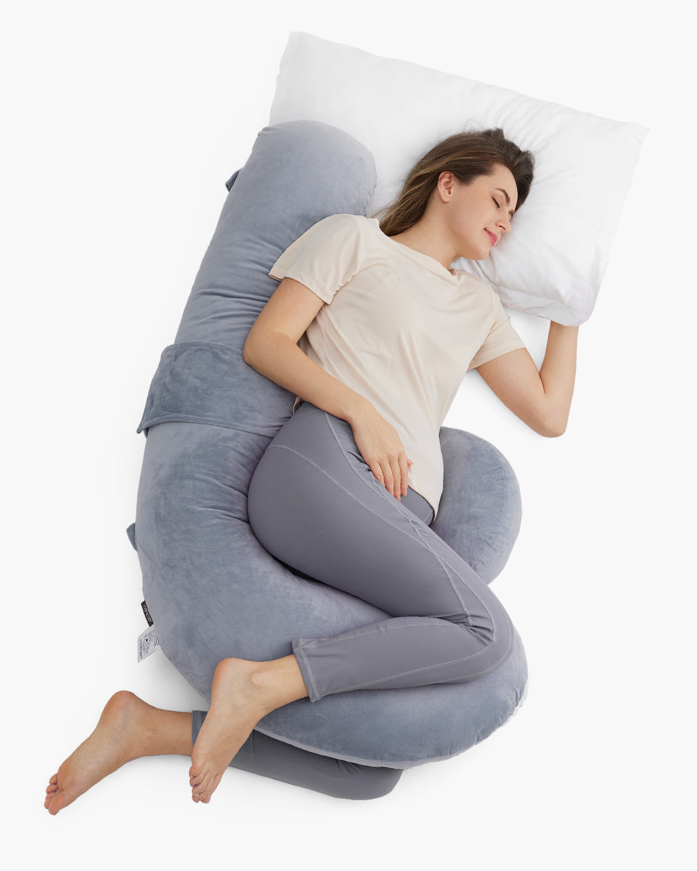 Coussin de grossesse réglable avec cale en coin pour confort et soutien maternité