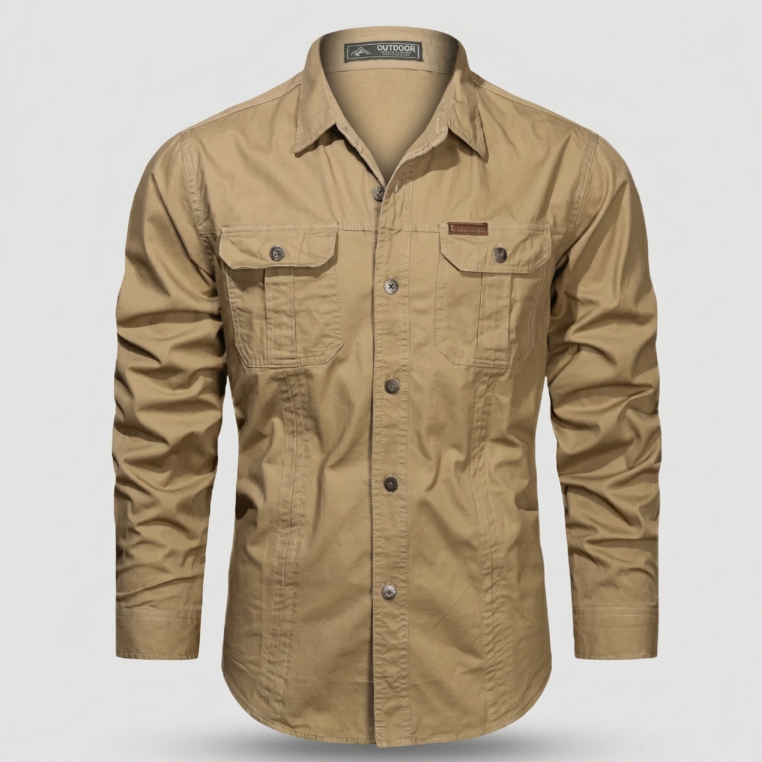Men’s Lightweight Long-Sleeve Outdoor Shirt – Durable Cotton-Blend Top
