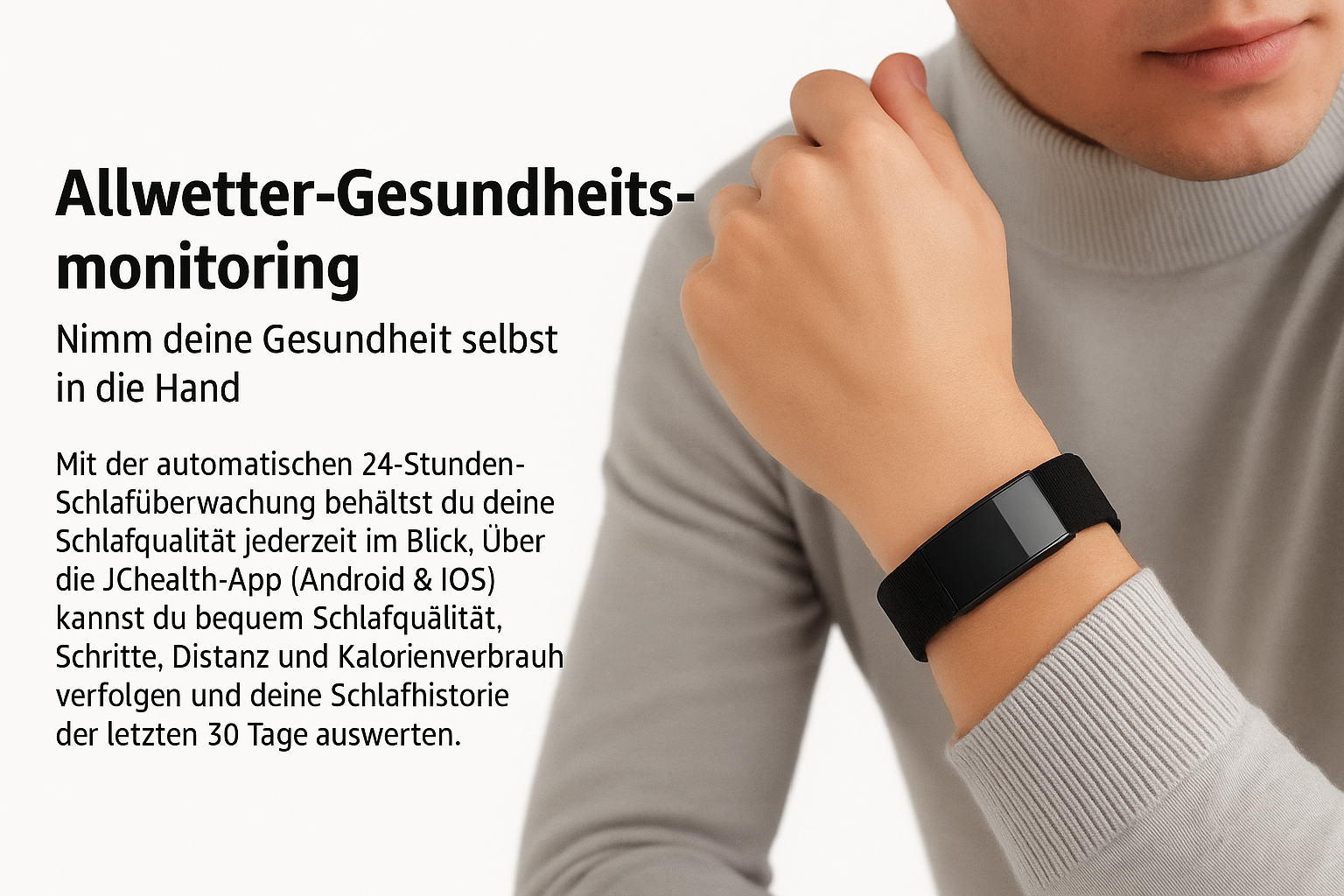 Slimme fitness- en slaaptrackerband - polsband voor activiteits- en welzijnsmonitoring