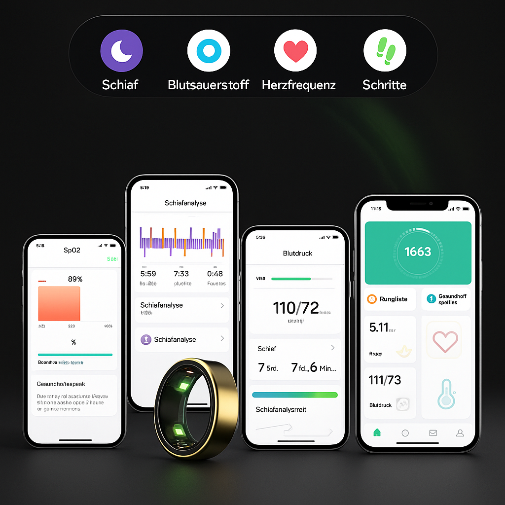 Slimme fitnessring - tracker voor activiteit, slaap en welzijn