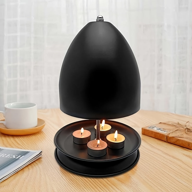 Kit chauffe-bougie chauffe-mains & support pour bougies chauffe-plat noires - Chauffage sans flamme pour maison & jardin
