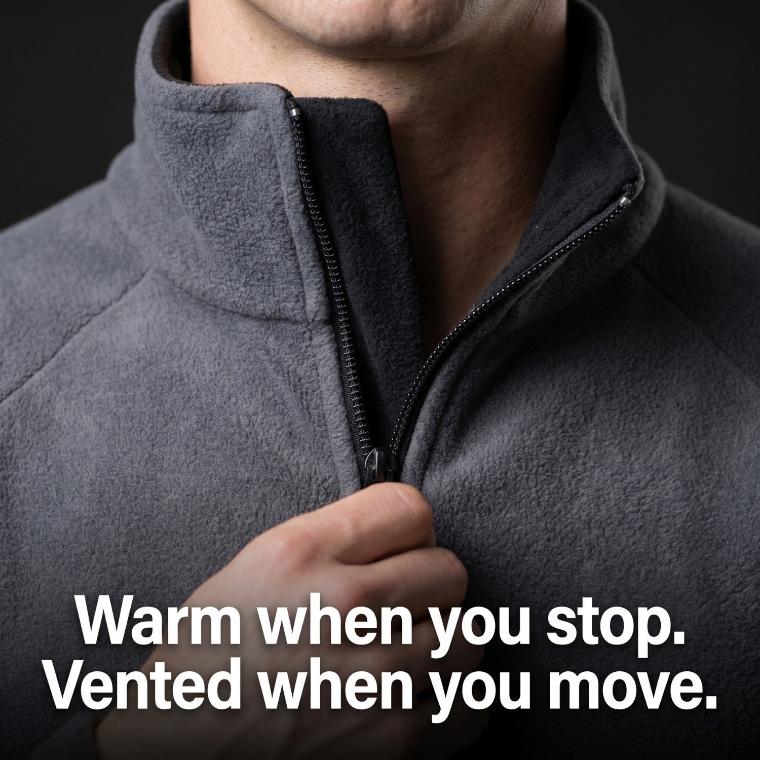 Men’s Quarter-Zip Fleece Pullover – Lightweight Hiking & Camping Mid-Layer