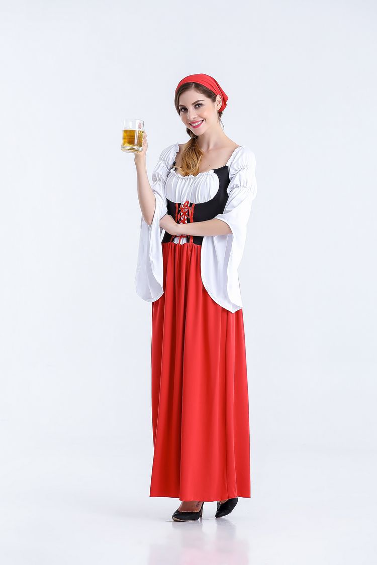 Oktoberfest-Kostüm für Damen mit Korsett und Trompetenärmeln