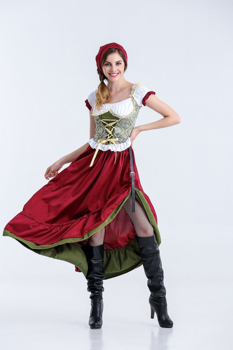Oktoberfest-Kostüm für Damen mit Korsett und Trompetenärmeln