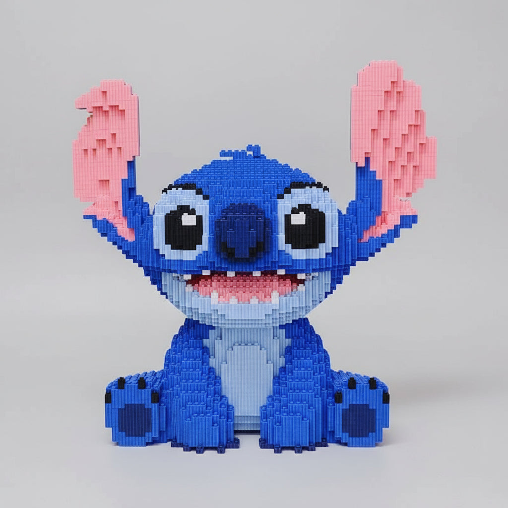 Seated Blue Creature Building Block Set, Approximately 6,000 Pieces
