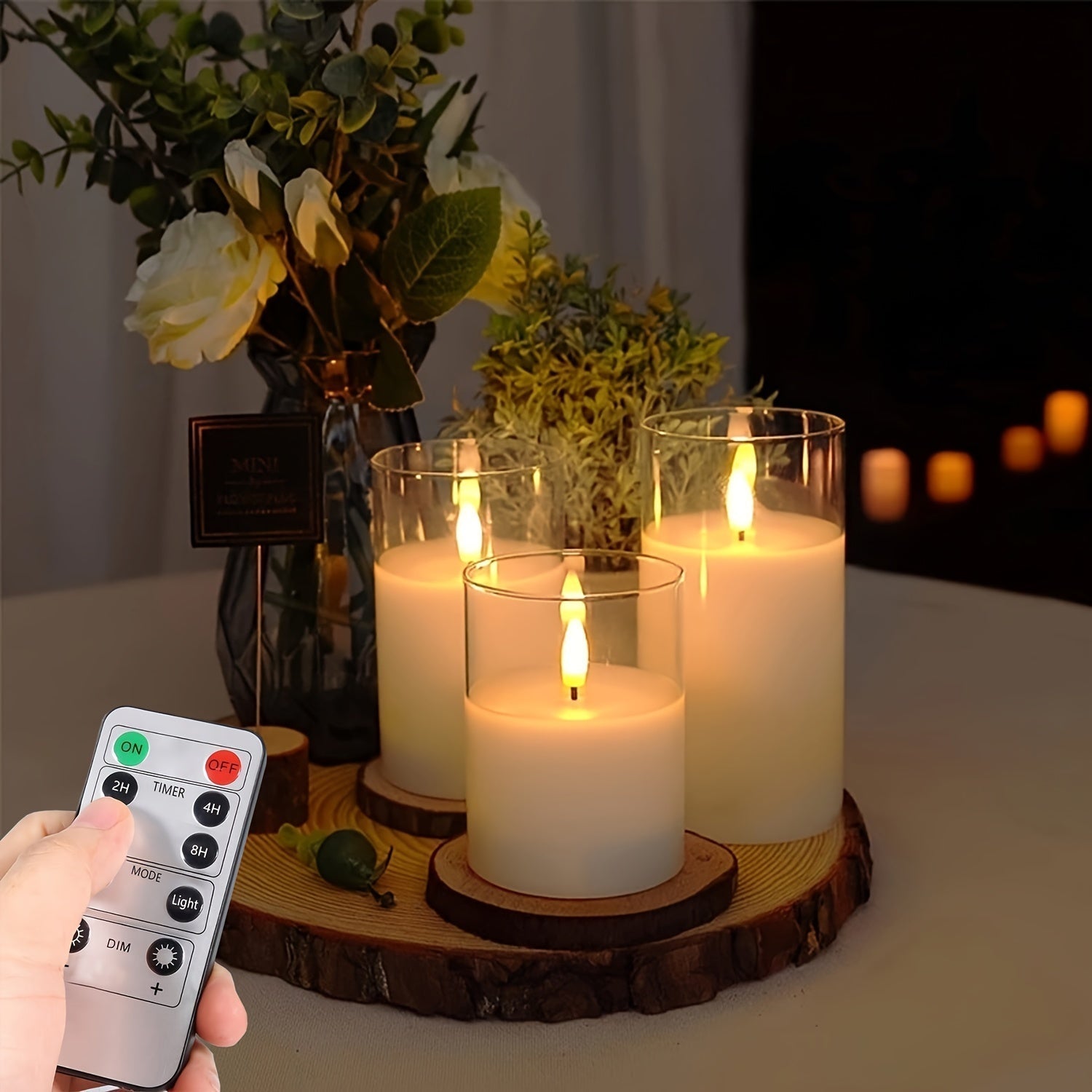 Set chauffe-bougie télécommandé - Bougies LED à piles avec minuterie & télécommande pour décoration intérieure