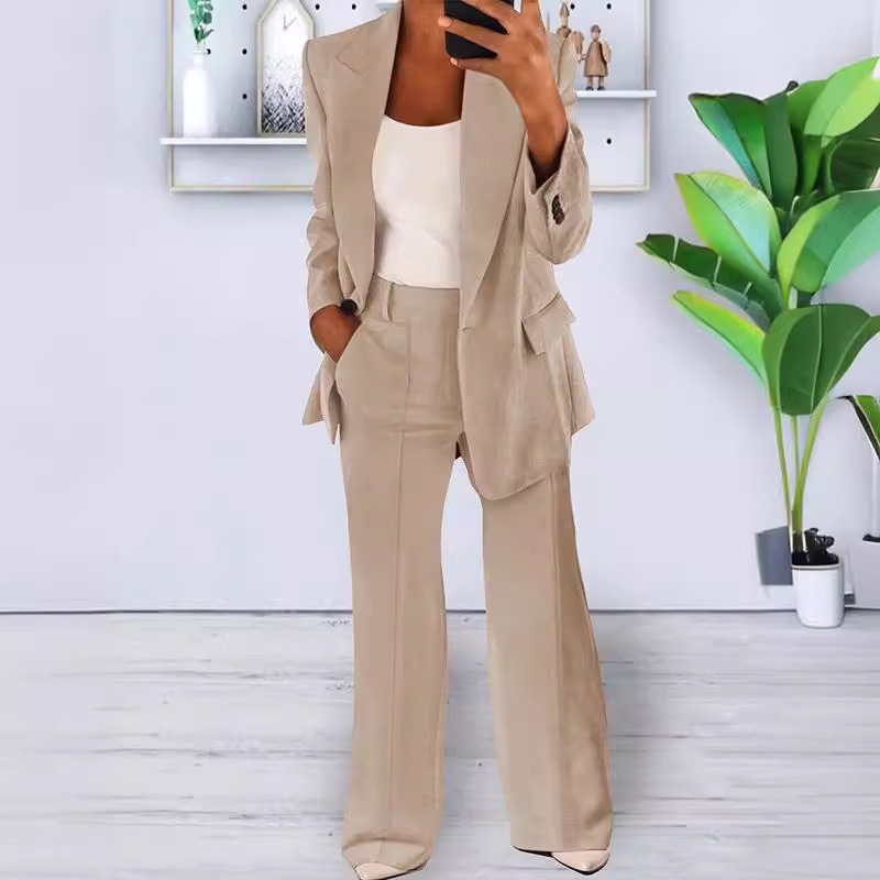 Ensemble tailleur pantalon blazer à un bouton