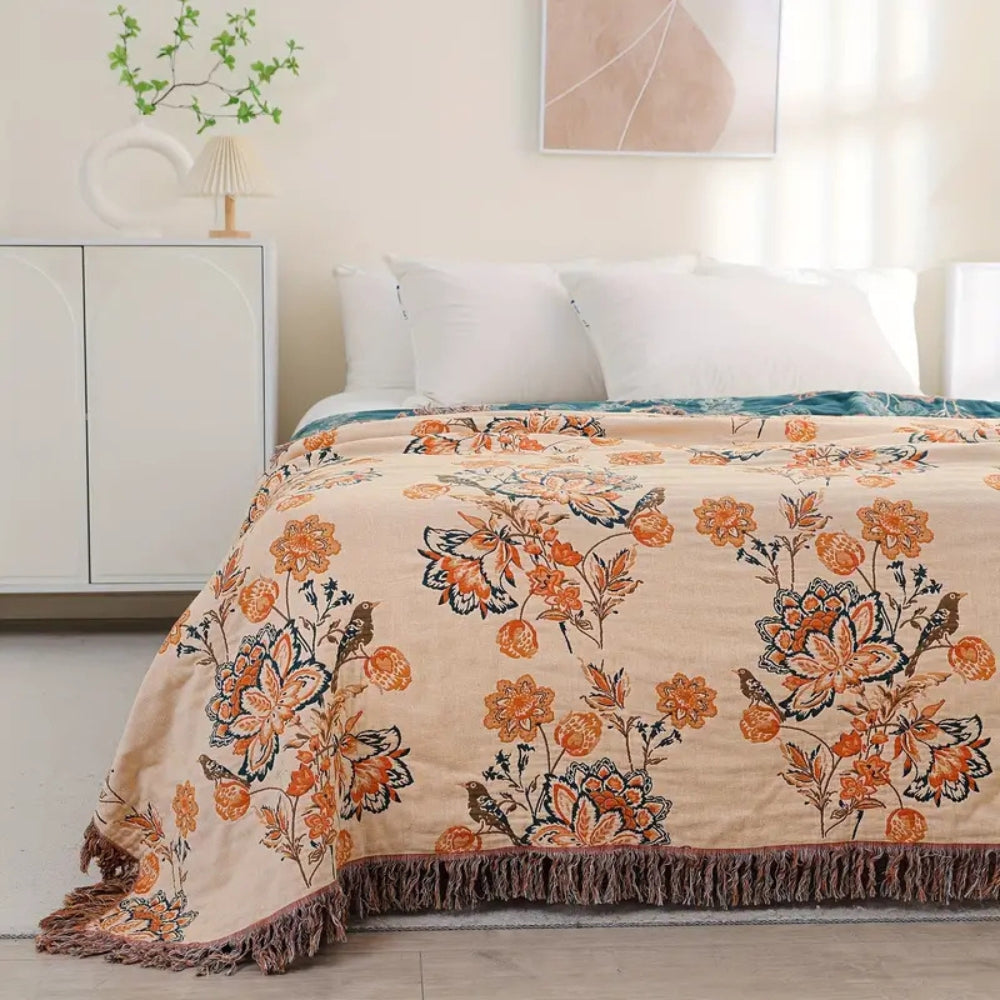 Plaid bohème rustique confortable pour décoration intérieure et chaleur