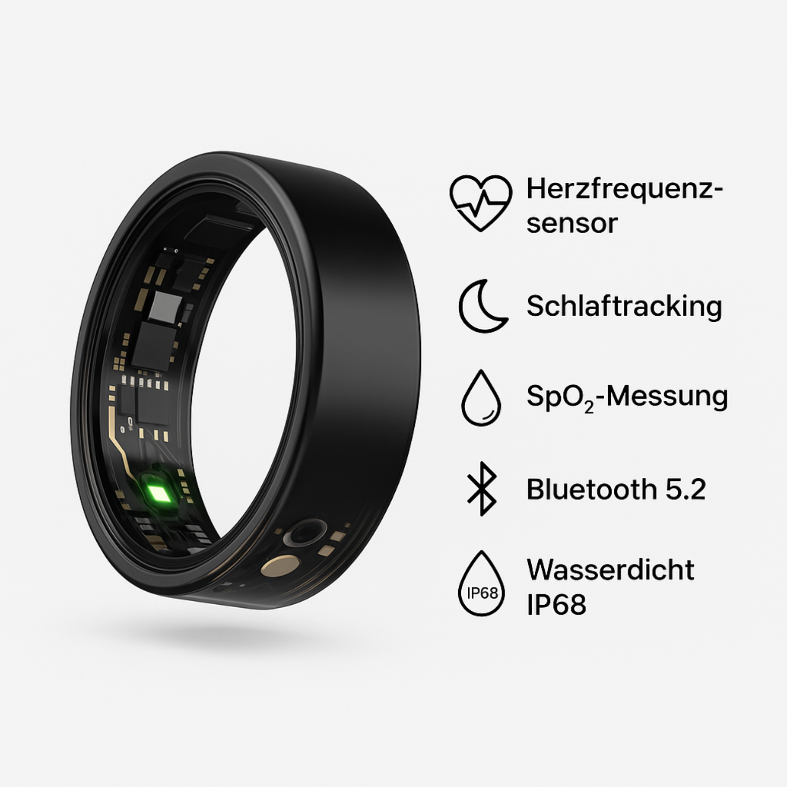 Slimme fitnessring - tracker voor activiteit, slaap en welzijn