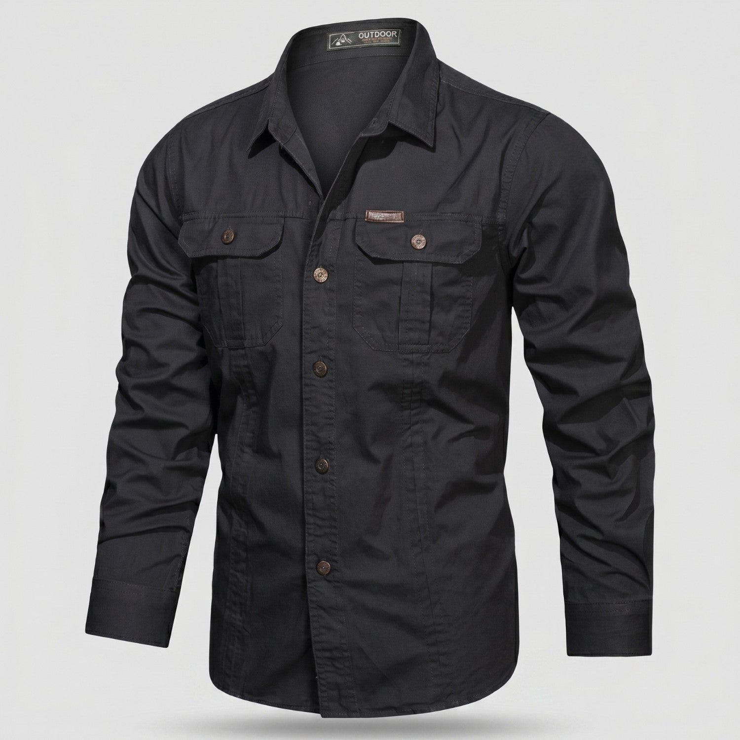 Men’s Lightweight Long-Sleeve Outdoor Shirt – Durable Cotton-Blend Top