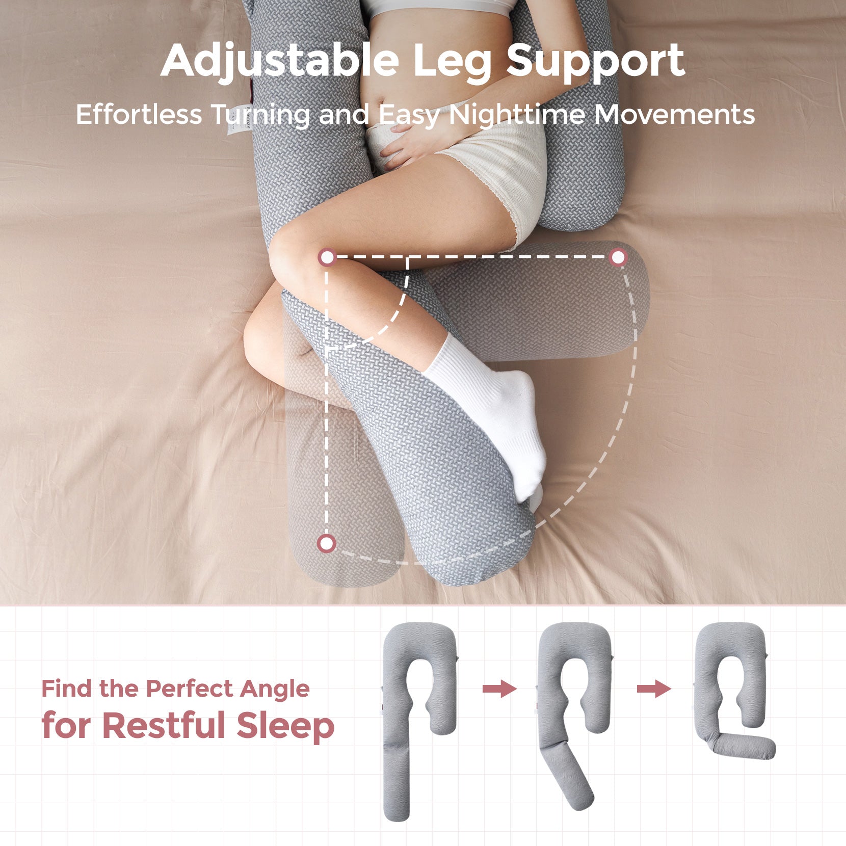 Oreiller de grossesse pour confort et soutien - Oreiller corporel pour le sommeil