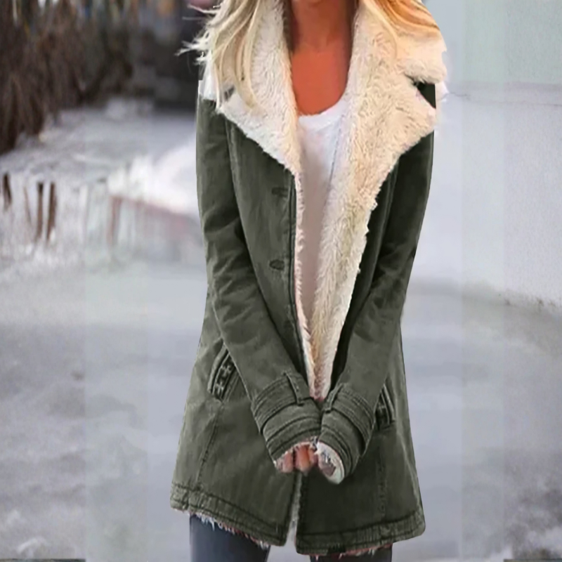 Manteau à manches longues avec col cranté