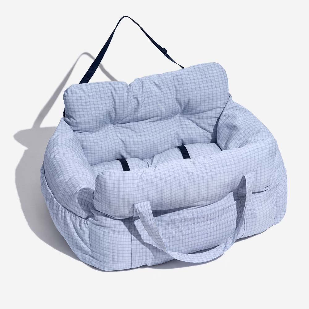 Lit de voyage et siège auto 3-en-1 pour chien avec sangle de transport