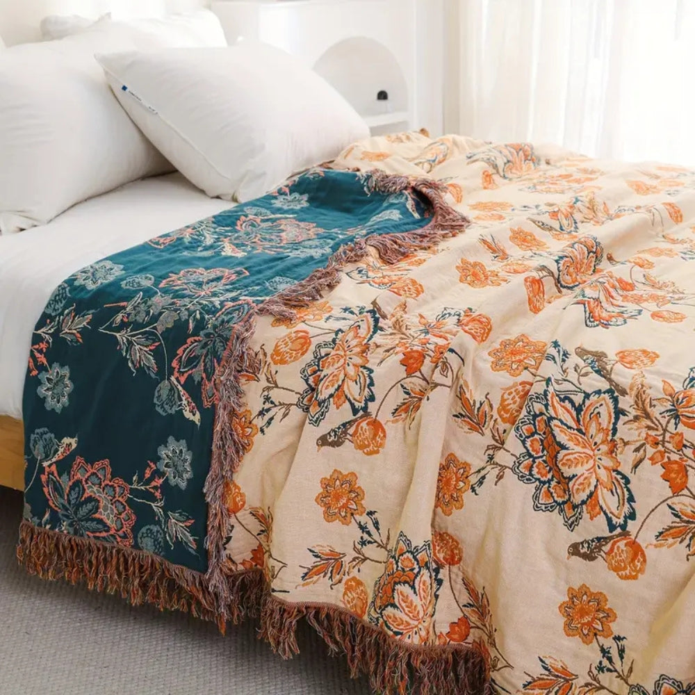 Plaid bohème rustique confortable pour décoration intérieure et chaleur