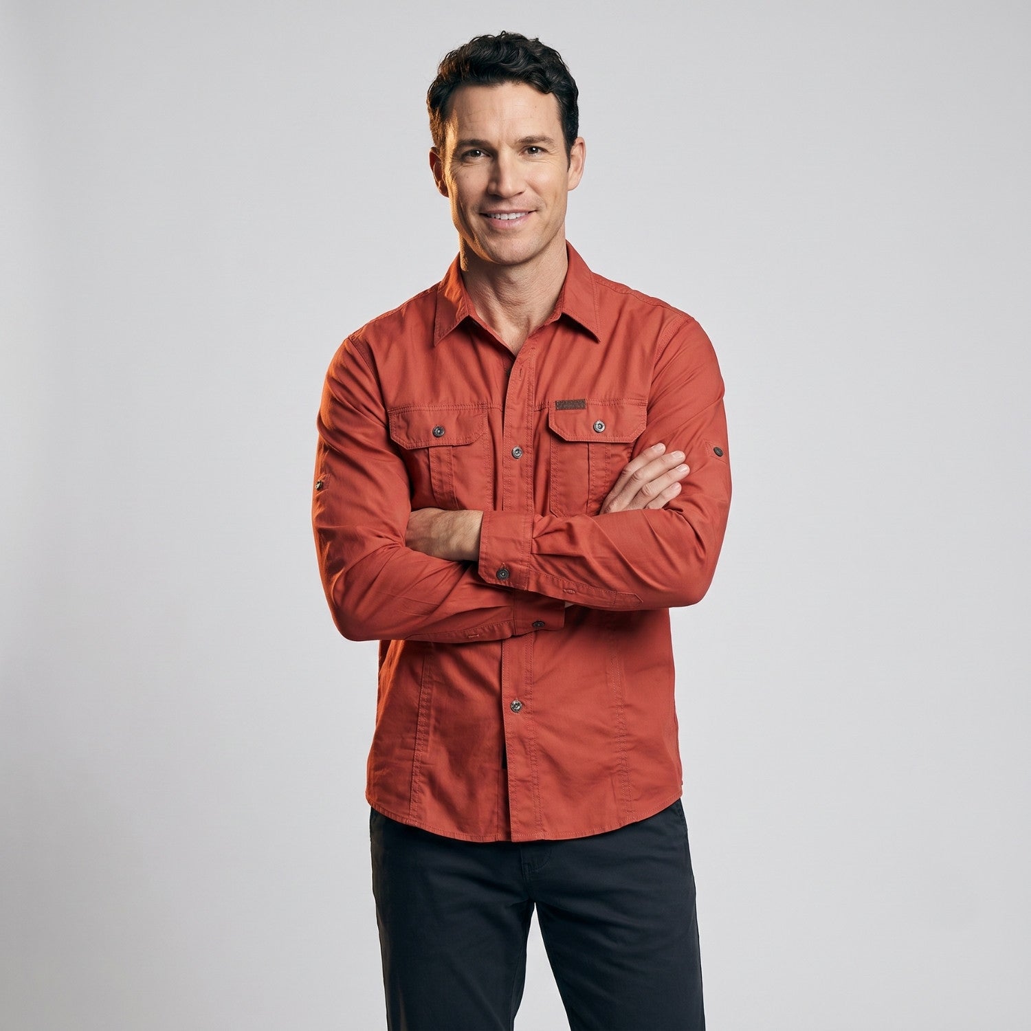 Men’s Lightweight Long-Sleeve Outdoor Shirt – Durable Cotton-Blend Top