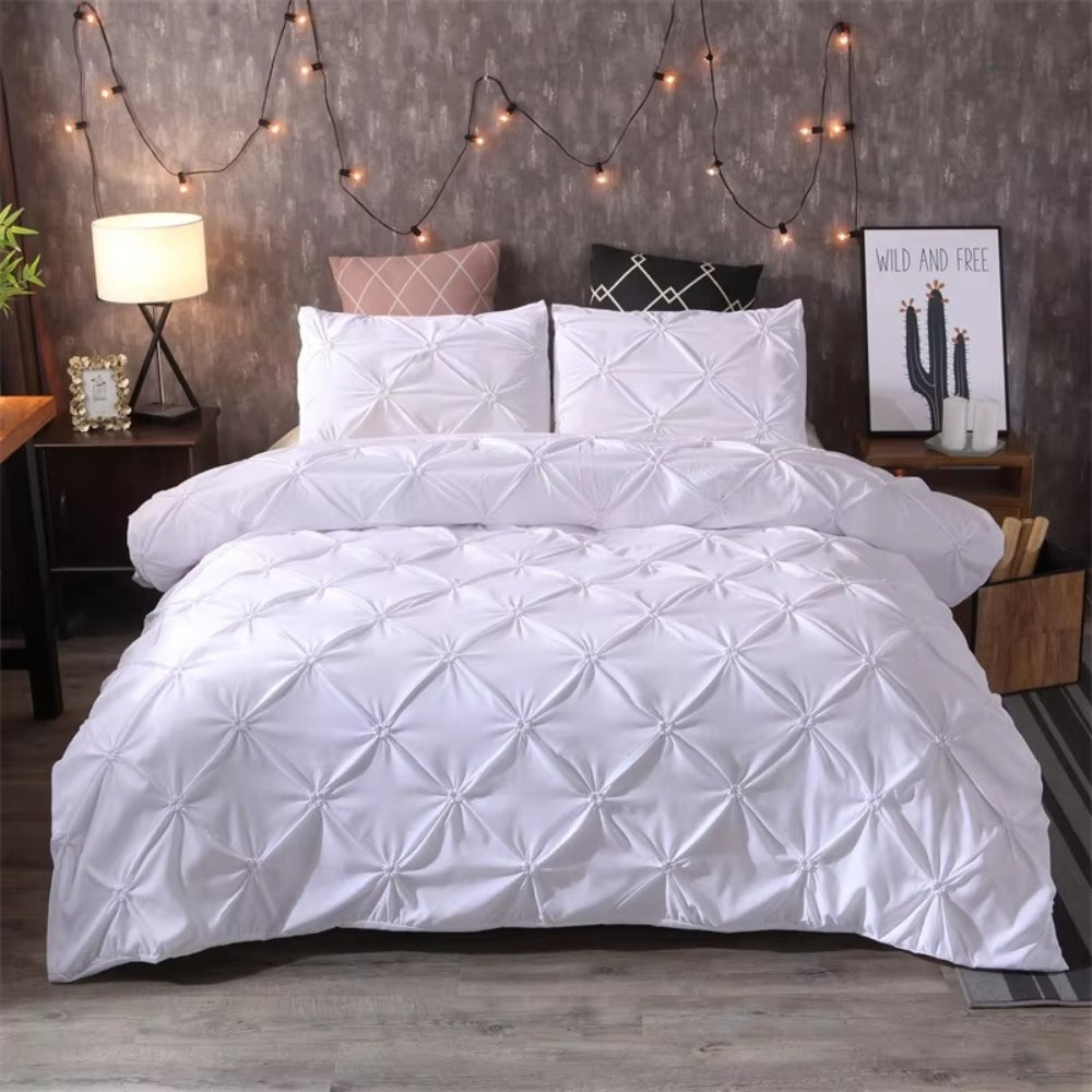 Ensemble de housse de couette Airweave Pintuck 3 pièces | Ensemble de literie doux