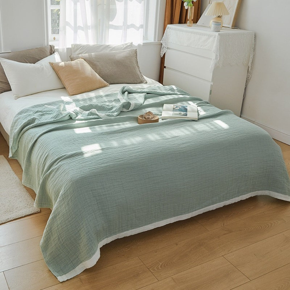 Plaid bébé en mousseline de coton multi-couches doux pour nursery et poussettes