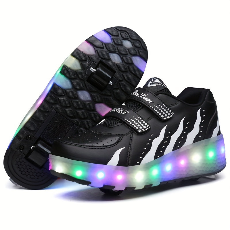 Kids' LED Roller Trainers with Removable Wheels, Sizes 26–35