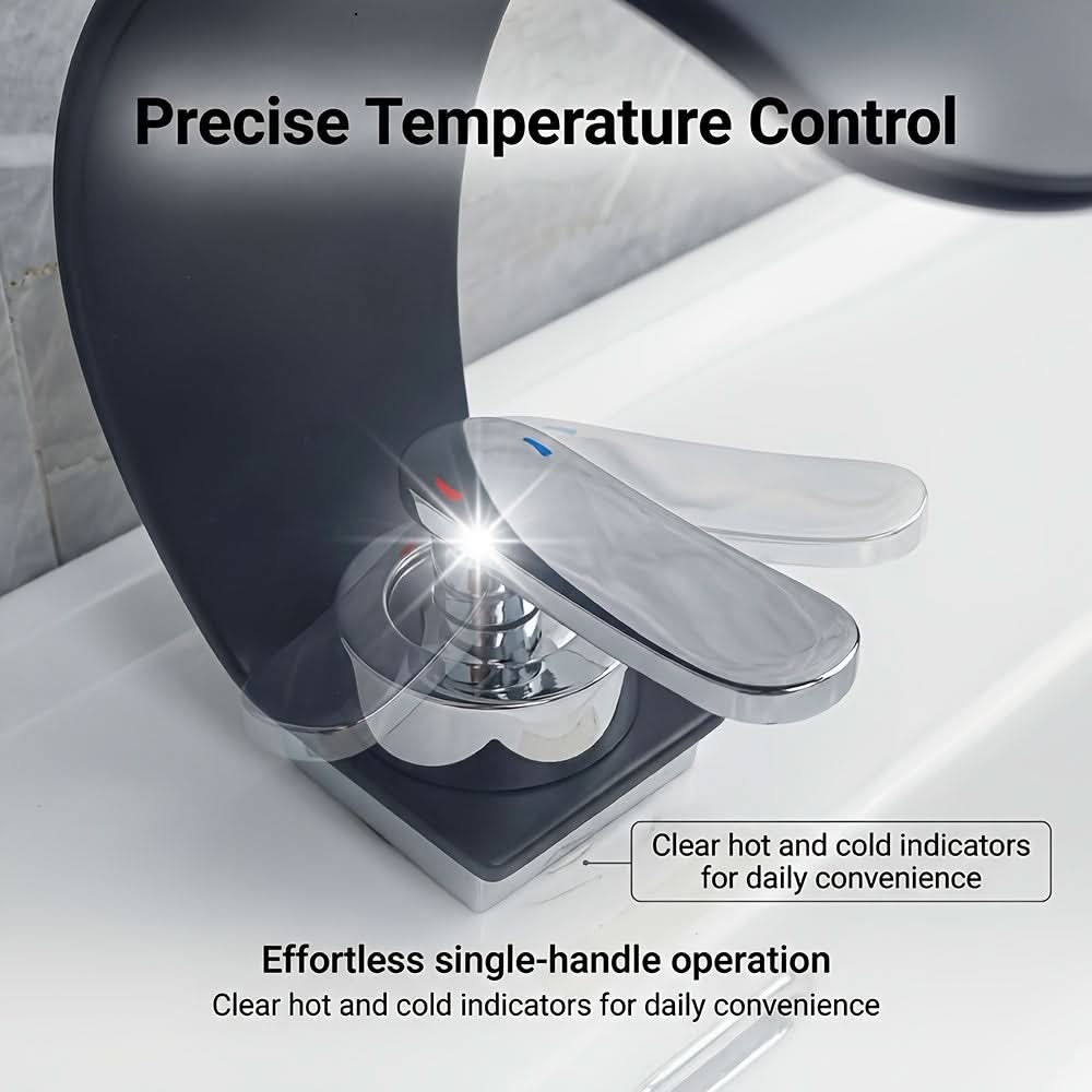 Mirror Waterfall Basin Faucet – ArcFlow Modern Bathroom Tap