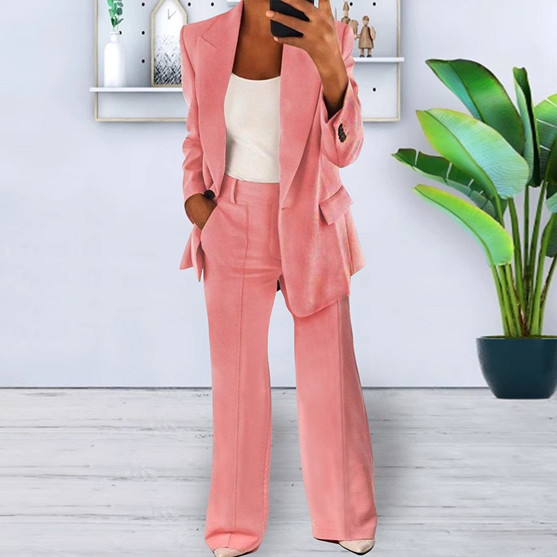 Ensemble tailleur pantalon blazer à un bouton