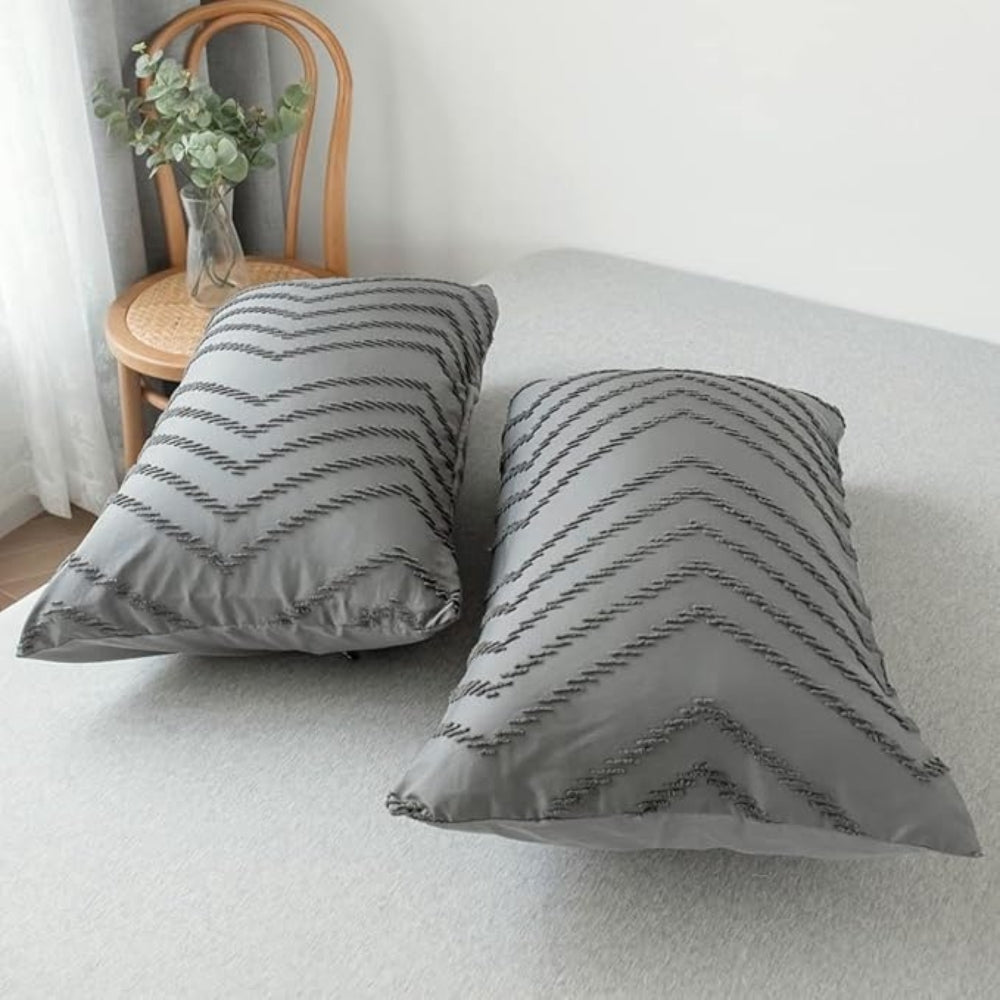 Ensemble de housse de couette en peluche à motif chevron - Ensemble de literie 3 pièces