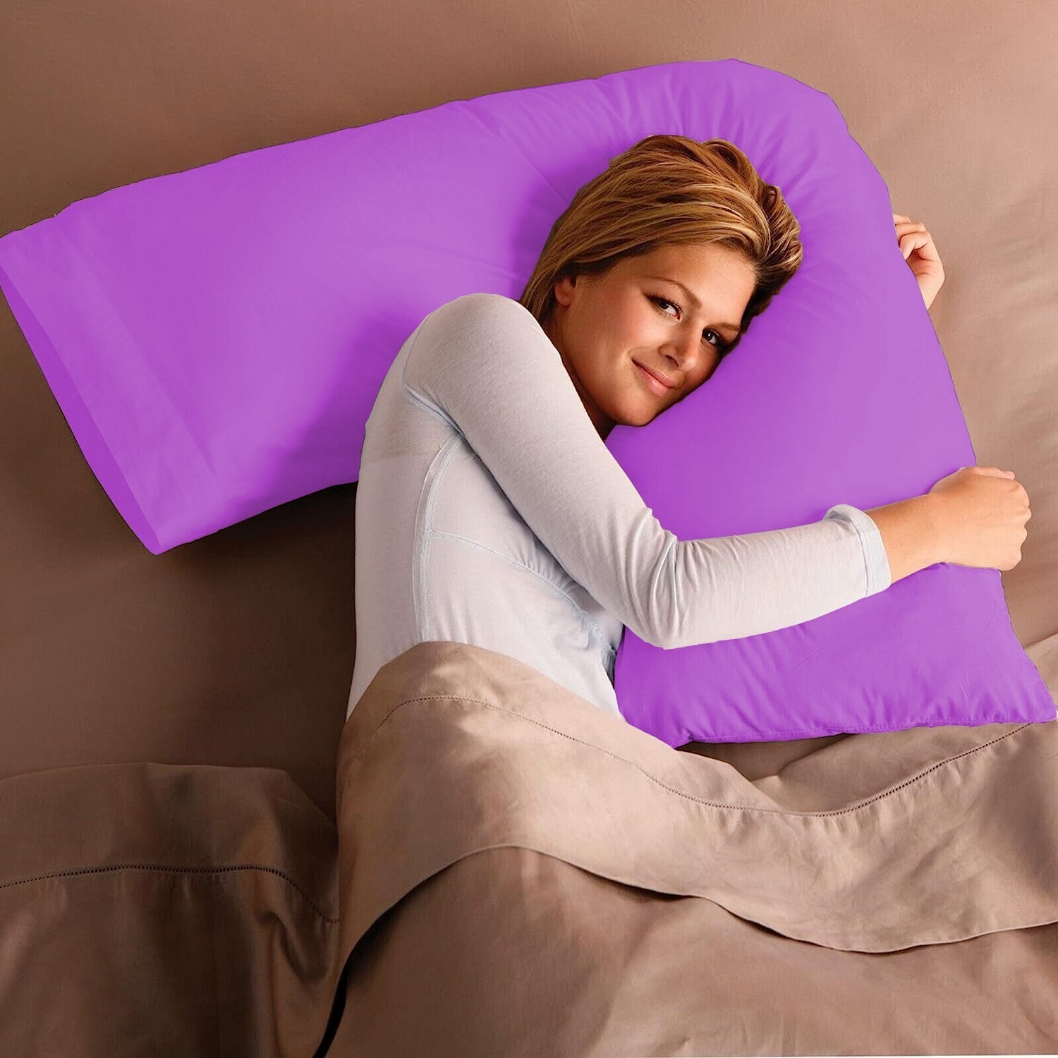 Oreiller en forme de V avec housse - Support cervical supplémentaire rembourré pour la grossesse